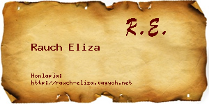 Rauch Eliza névjegykártya
